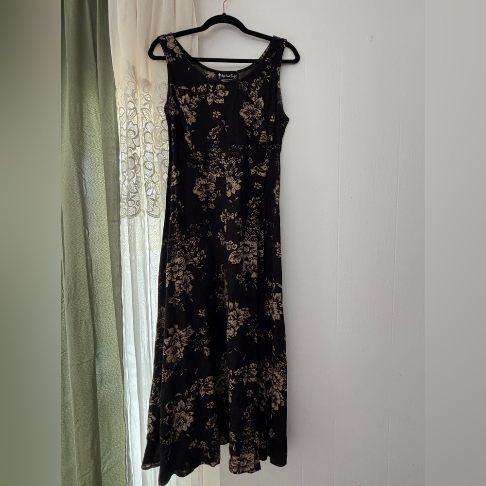 VTG 90s All That Jazz Maxi Dress Womens 9/10 Witchy Goth Fairy Corset Tie Back